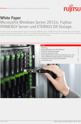 White Paper: Microsoft® Windows Server 2012®, Fujitsu PRIMERGY Server und ETERNUS DX Storage